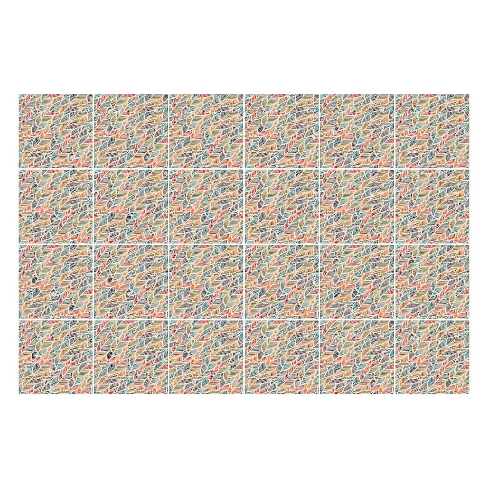 Autocolante pentru gresie Frunze într-un aranjament dinamic