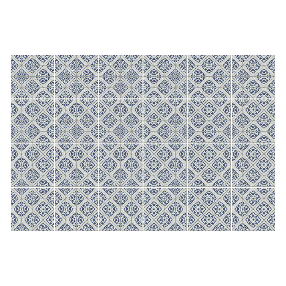 Autocolante pentru gresie Ornament floral cu diamant