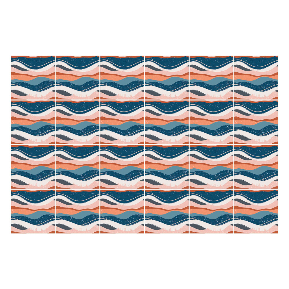 Autocolante gresie si faianta Valuri în tonuri pastelate