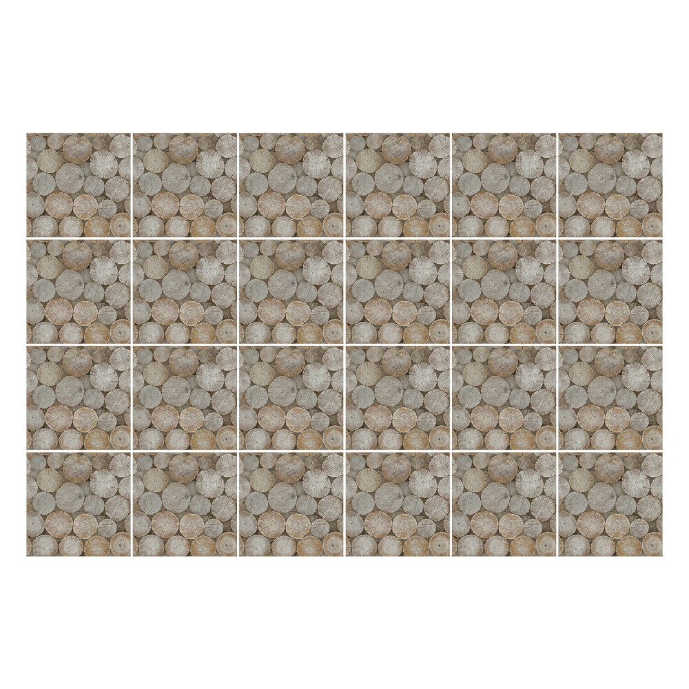 Autocolante gresie Trunchiuri rotunde de copac