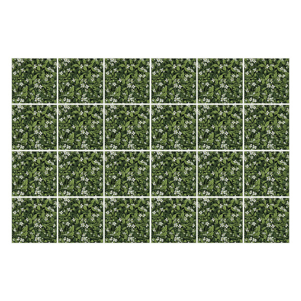 Autocolante gresie Frunze cu flori delicate