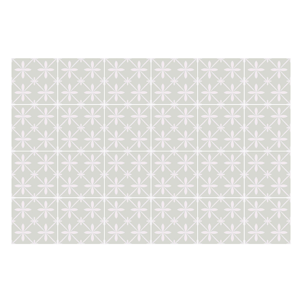 Autocolante pentru gresie Motiv floral într-o plasă