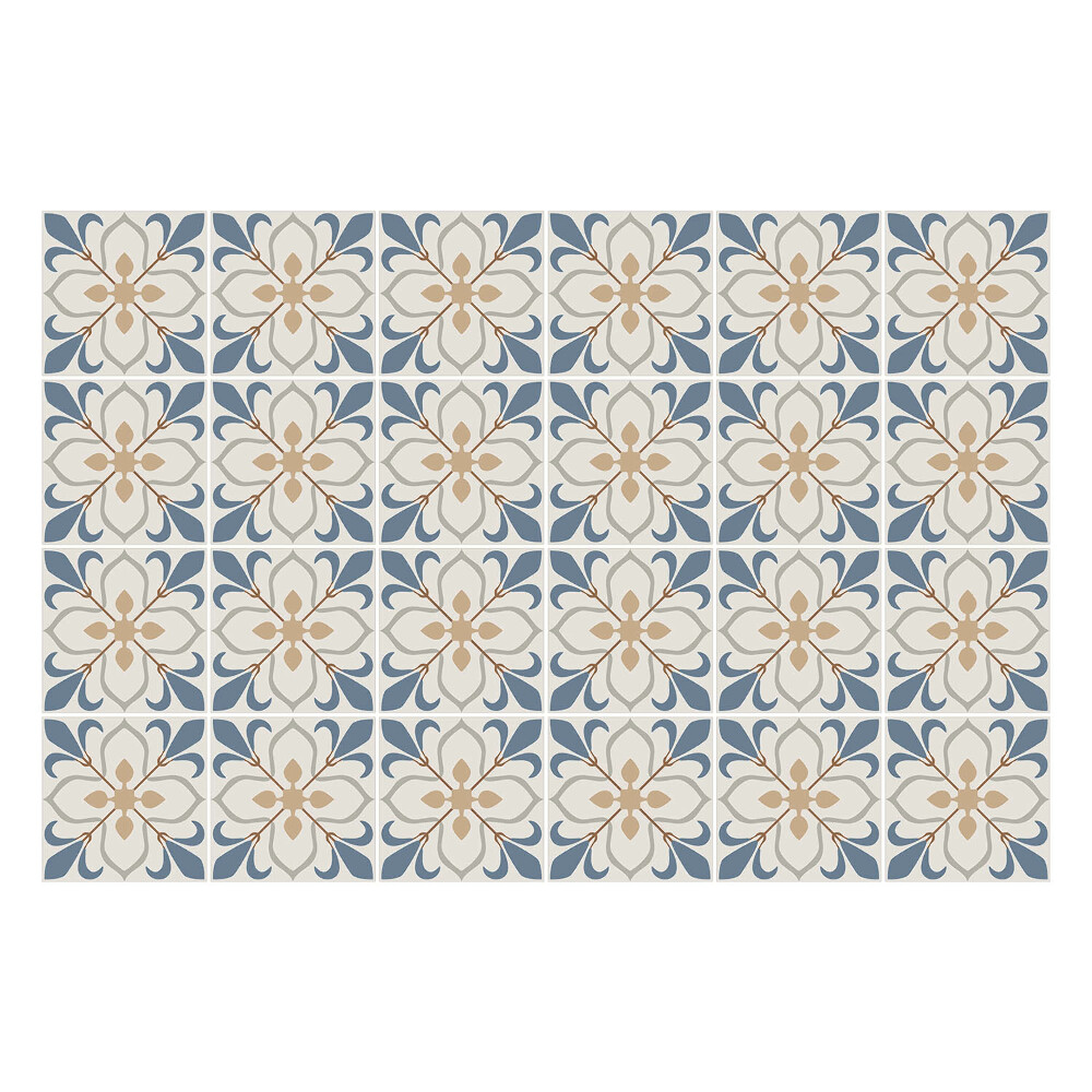 Autocolante gresie si faianta Motiv floral într-o plasă