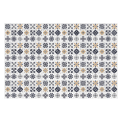 Autocolante gresie Flori și cercuri geometrice