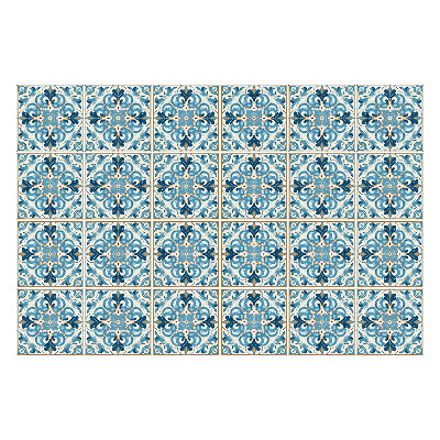 Autocolante pentru gresie Ornamente florale într-o plasă