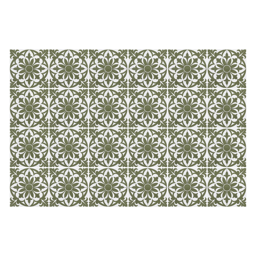 Autocolante pentru gresie Motiv floral într-o plasă