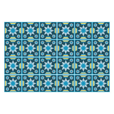 Autocolante pentru gresie Stele și dungi geometrice