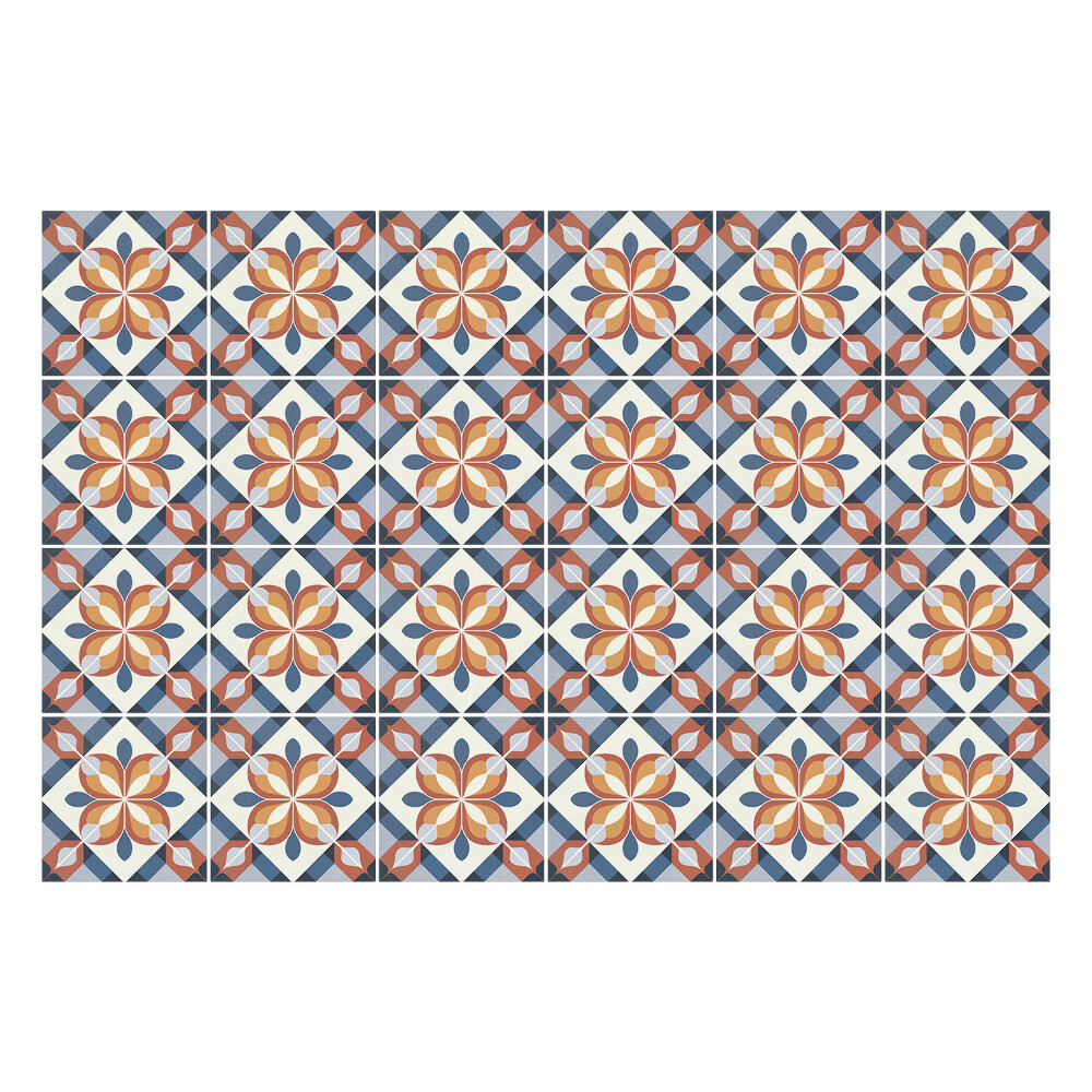 Autocolante pentru gresie Motive florale într-o plasă