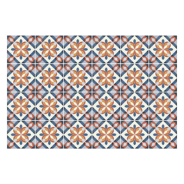 Autocolante pentru gresie Motive florale într-o plasă