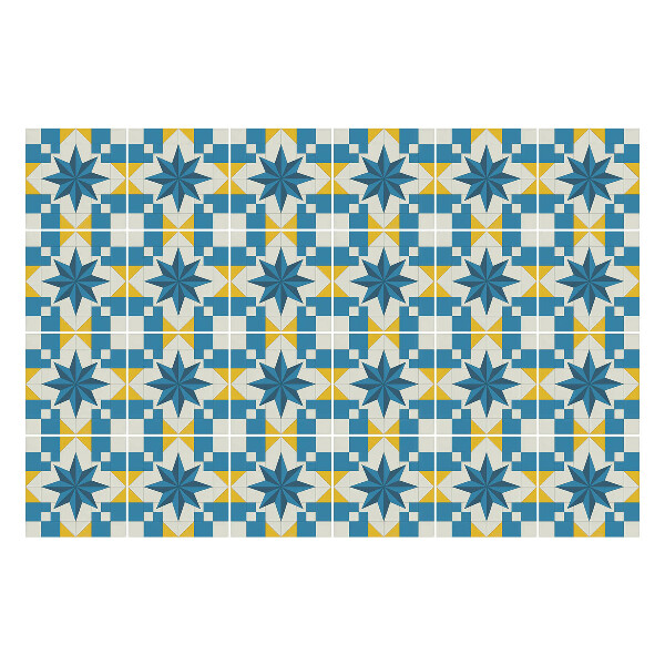 Autocolante pentru gresie Stele și pătrate simetrice