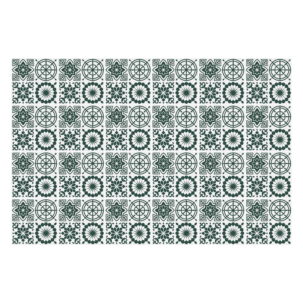 Autocolante gresie si faianta Flori și cercuri geometrice