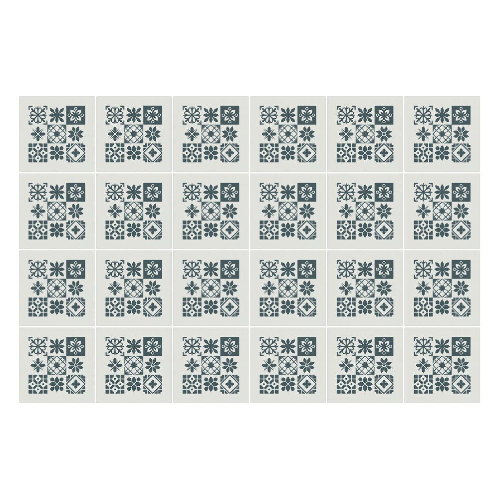 Autocolante gresie Flori și forme geometrice