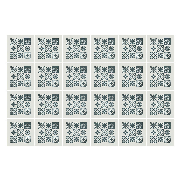 Autocolante gresie Flori și forme geometrice