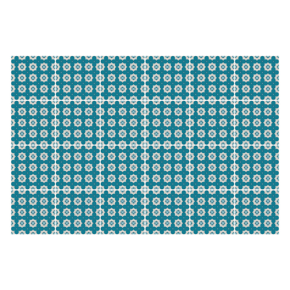 Autocolante gresie si faianta Flori geometrice într-o plasă