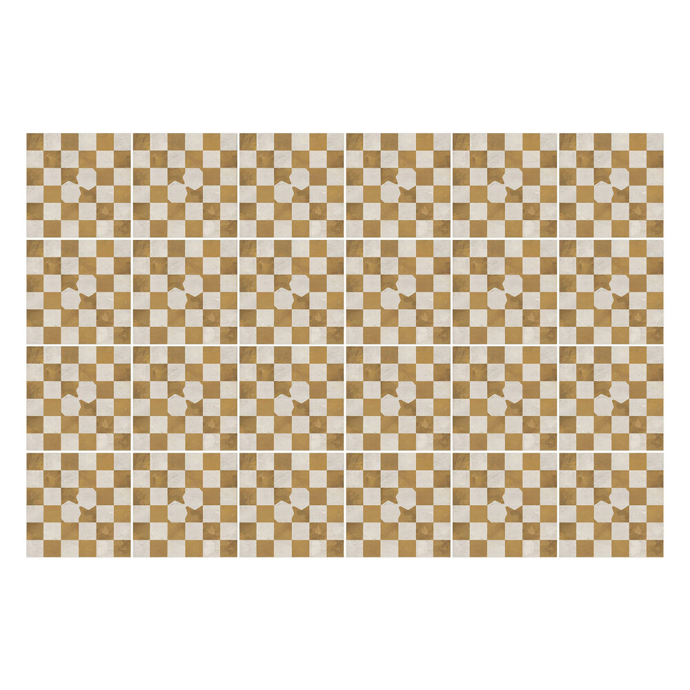 Autocolante gresie Tablă de șah cu motiv de flori