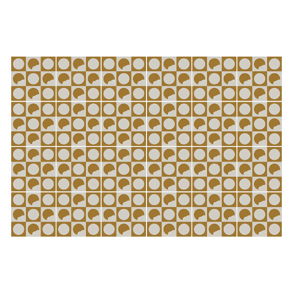 Autocolante pentru gresie Cercuri și frunze abstracte