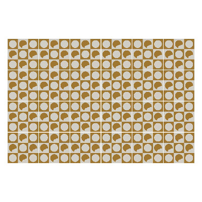 Autocolante pentru gresie Cercuri și frunze abstracte