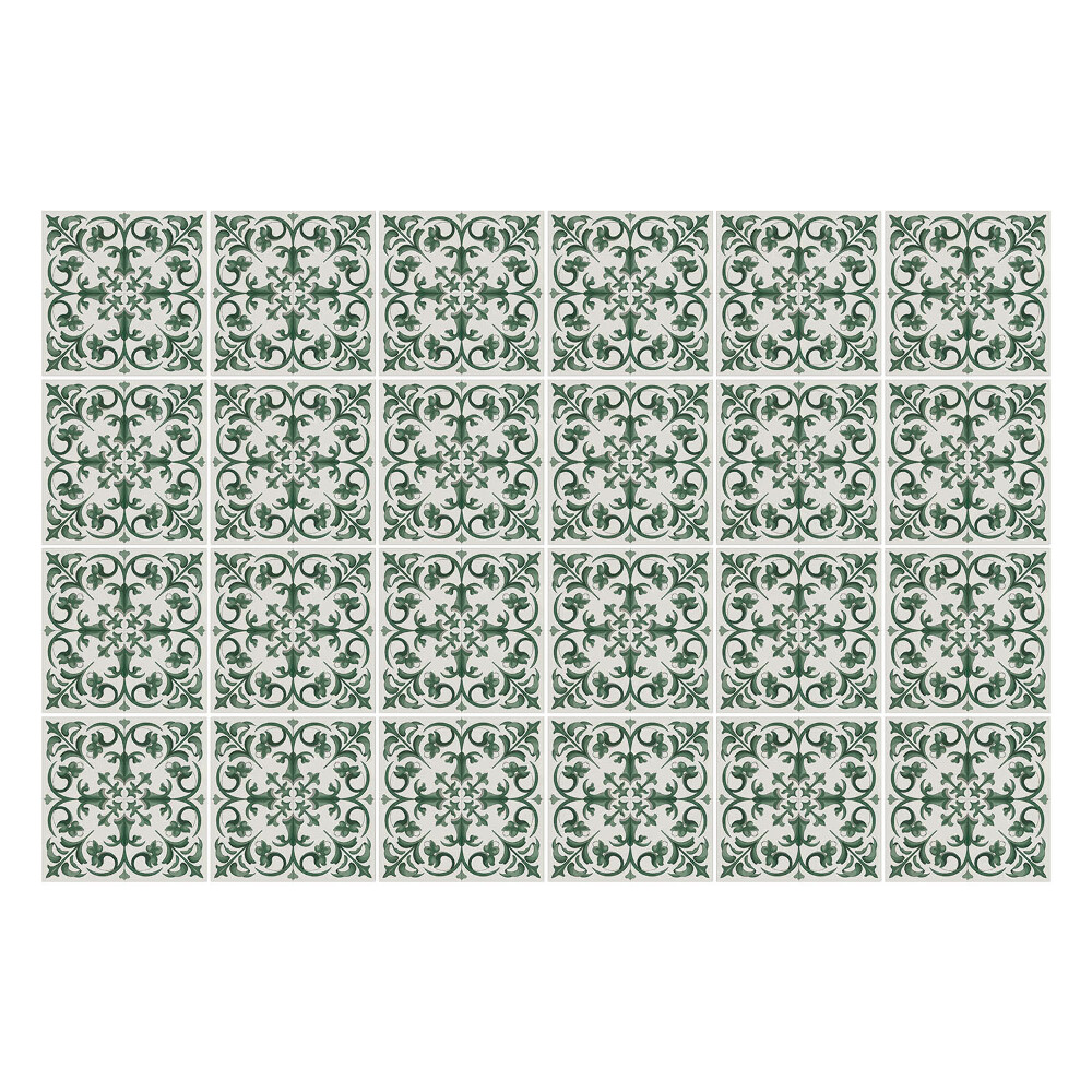 Autocolante pentru gresie Motive plante complexe