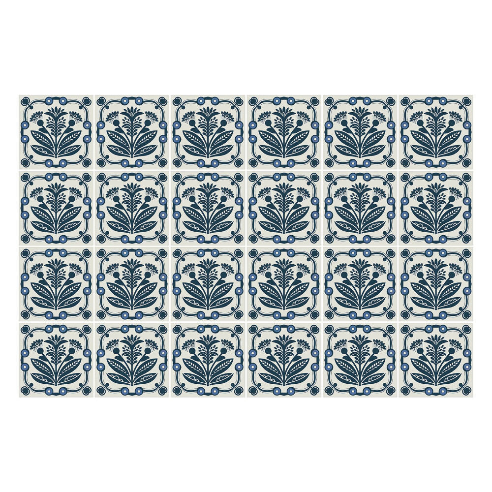 Autocolante pentru gresie Motive florale în rame