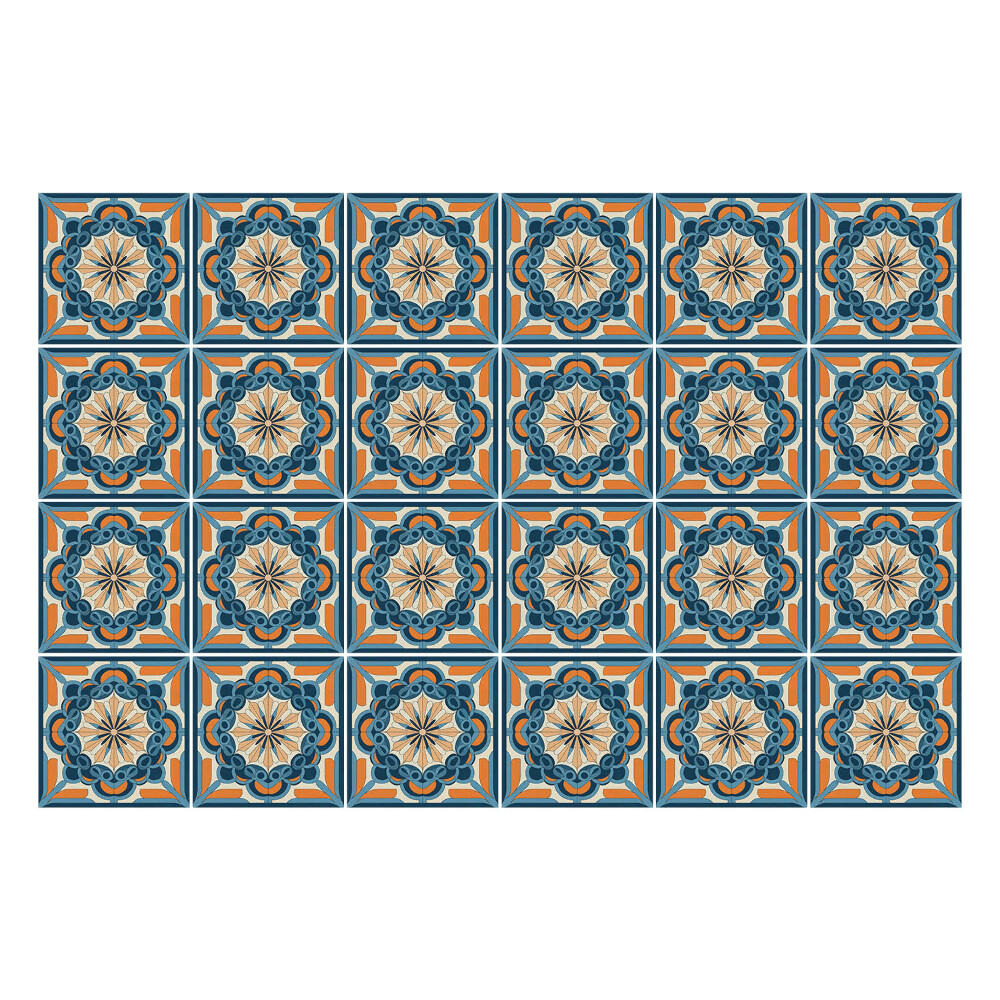 Autocolante gresie si faianta Motive florale într-o plasă