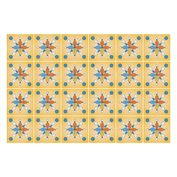 Autocolante pentru gresie Motiv floral cu puncte