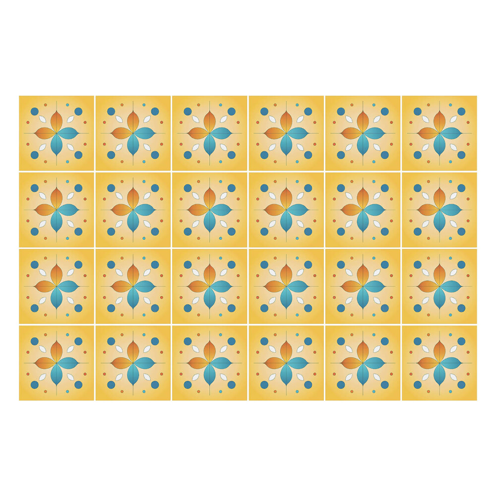 Autocolante gresie Motive florale într-o plasă