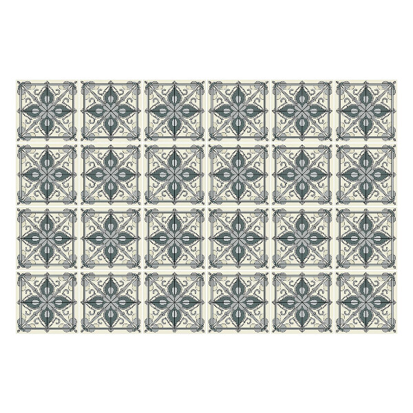 Autocolante pentru gresie Ornamente florale într-o plasă