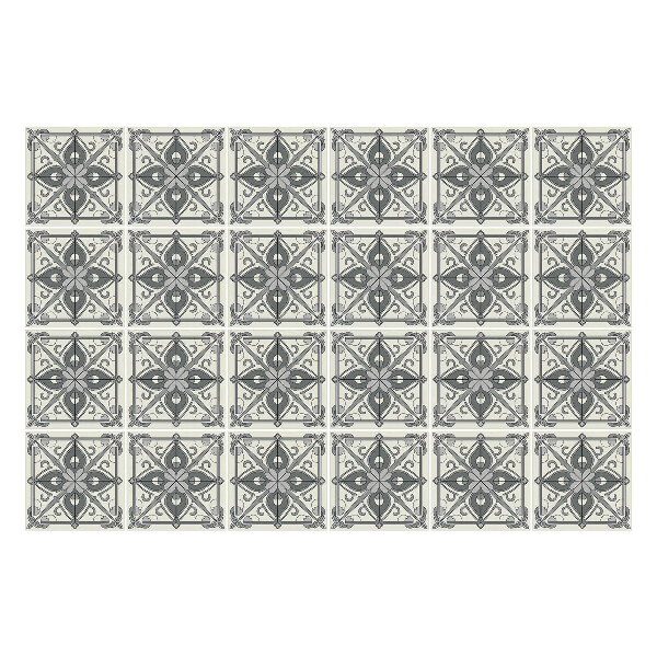 Autocolante pentru gresie Flori împletite într-o plasă