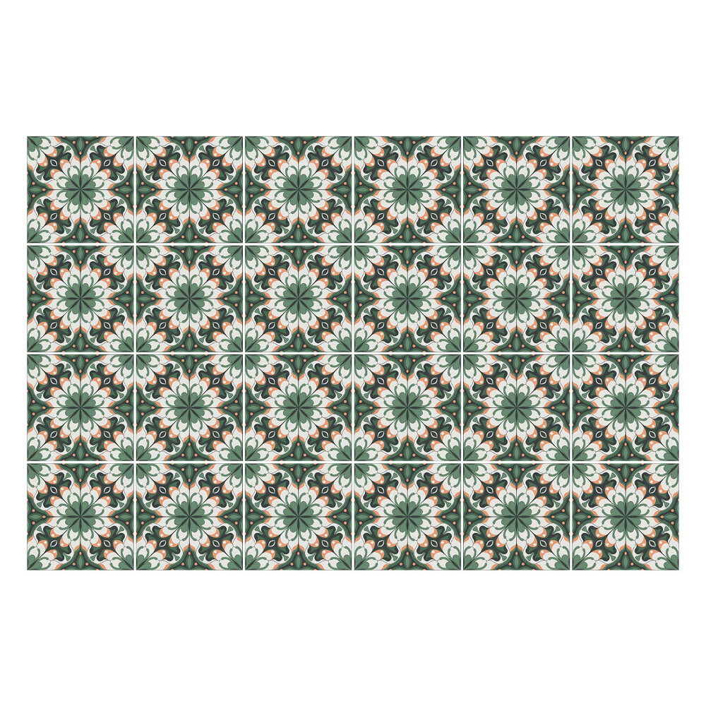 Autocolante pentru gresie Motive florale în simetrie