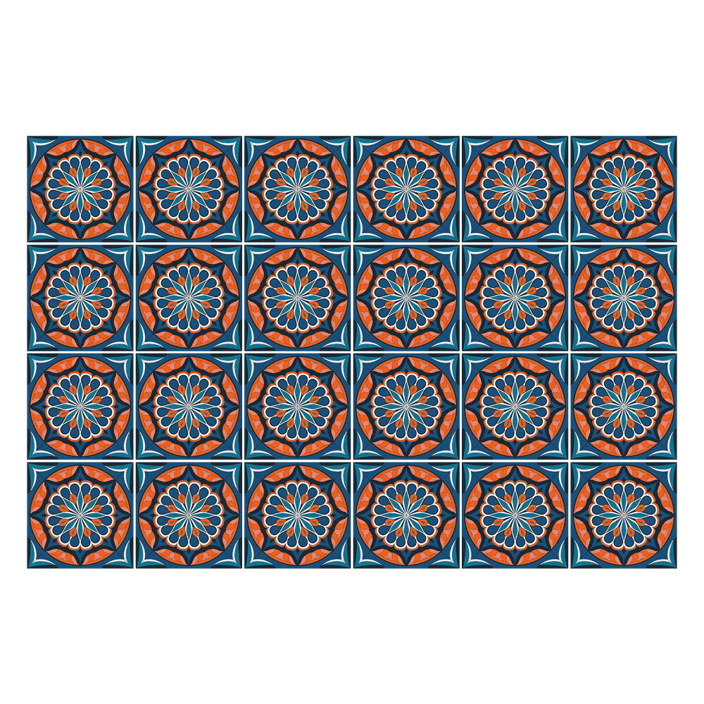 Autocolante pentru gresie Cercuri florale