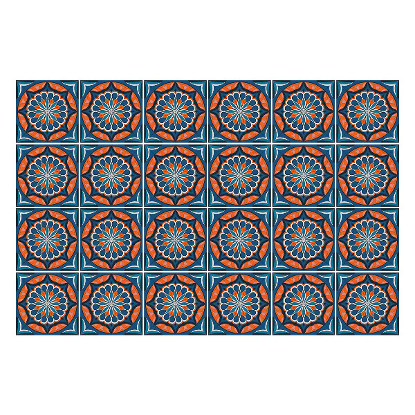 Autocolante pentru gresie Cercuri florale