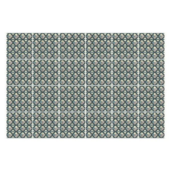 Autocolante gresie si faianta Romburi și frunze geometrice