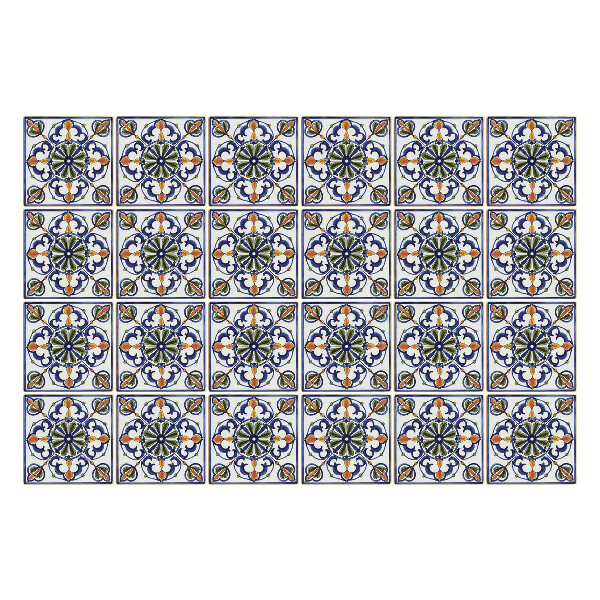 Autocolante pentru gresie Ornamente florale într-o plasă