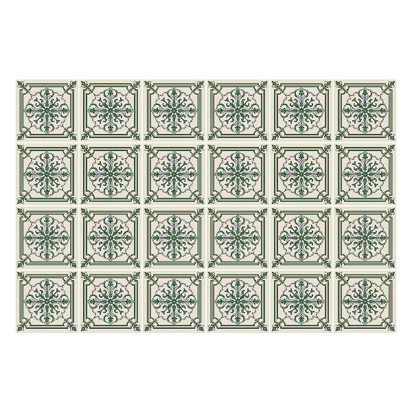 Autocolante gresie si faianta Ornamente florale în cadru