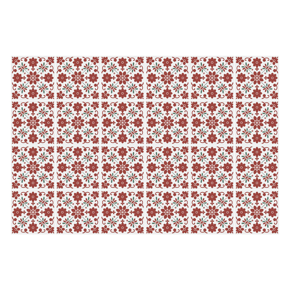 Autocolante gresie si faianta Folclor - flori și frunze