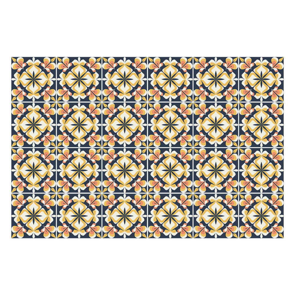 Autocolante pentru gresie motiv decorativ într-o grilă