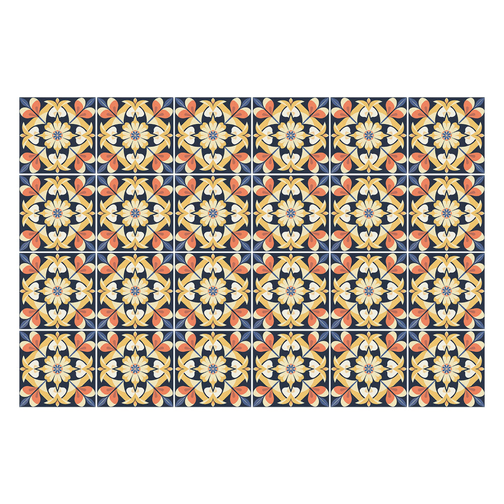 Autocolante gresie si faianta Motive florale într-o plasă