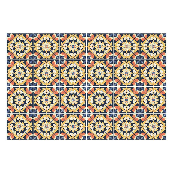 Autocolante gresie si faianta Motive florale într-o plasă