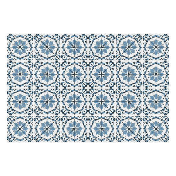 Autocolante pentru gresie Model de faianță albastră