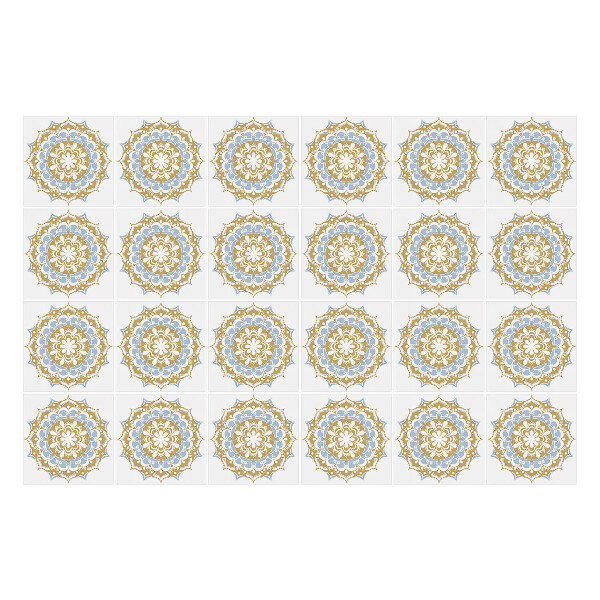 Autocolante pentru gresie Mandala cu flori