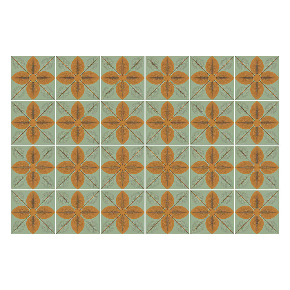 Autocolante pentru gresie Motive florale într-o plasă