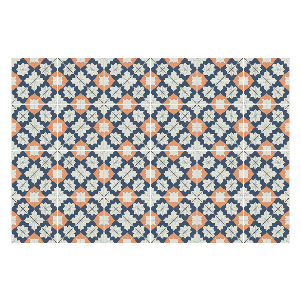 Autocolante pentru gresie Motive florale într-o plasă