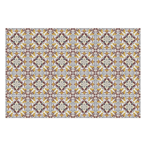 Autocolante gresie Aranjament de ornamente florale