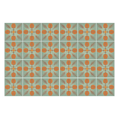 Autocolante pentru gresie Motive florale într-o plasă