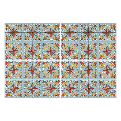 Autocolante gresie Flori stilizate într-o plasă