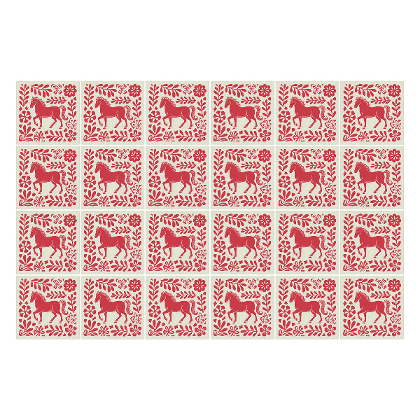 Autocolante pentru gresie Model popular cu cai