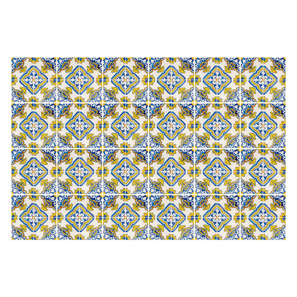 Autocolante gresie Motive florale în romburi