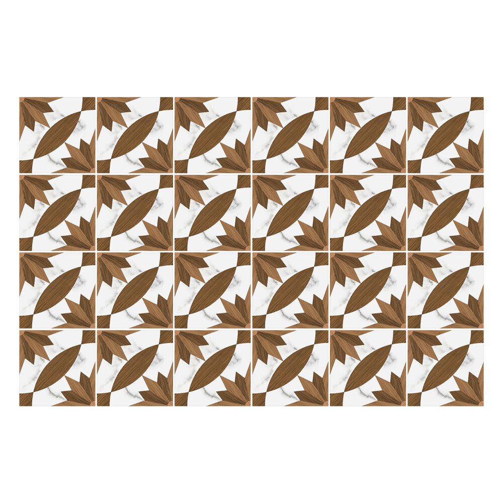 Autocolante pentru gresie Lemn cu marmură