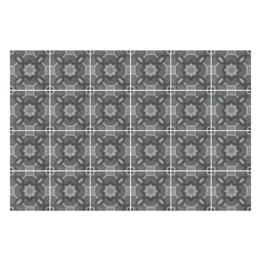 Autocolante pentru gresie Flori și stele geometrice