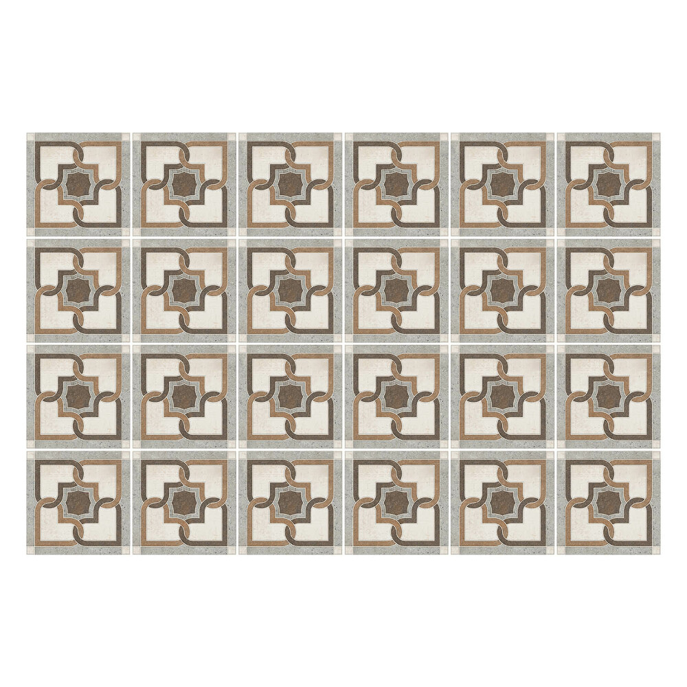 Autocolante pentru gresie Flori geometrice într-o plasă